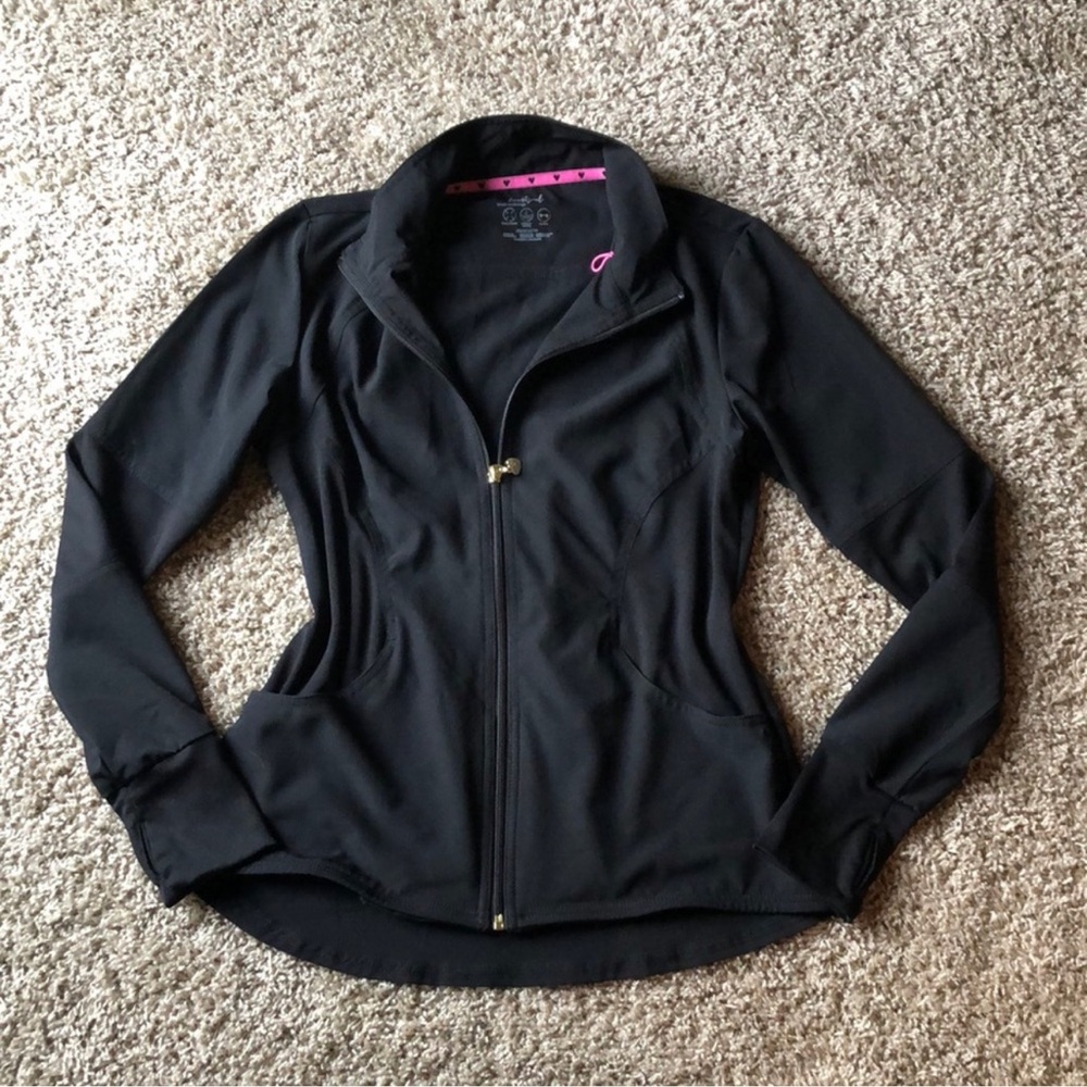 Heart Soul Scrub Jacket with thumb holes - EUC - Black - Size XS